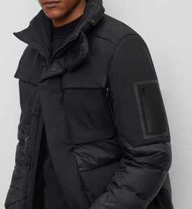 เสื้อแจ็คเก็ตพัฟเฟอร์ผ้าซอฟต์เชลล์พิมพ์ลายซิปสำหรับผู้ชายฤดูหนาว ผลิตจากโรงงาน ระบายอากาศได้ดี มีไซส์ใหญ่สำหรับผู้ใหญ่ - Product Image 1