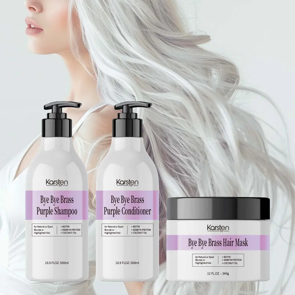 Opal OEM/ODM Hair Care Purple Shampoo for Blonde Hair Balancing Blond Sliver Anti Yellow Purple Shampoo And Conditioner