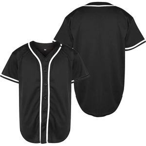 T-shirt en jersey de baseball en maille de polyester 100% respirant avec broderie de logo unie - Product Image 2