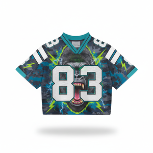 Jersey de fútbol de gran tamaño sublimado de poliéster con cabeza de Lobo Impresión personalizada 3D Proveedor de fábrica OEM de secado rápido - Product Image 6