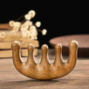 Peine de Madera Natural con Dientes Anchos y Logotipo Personalizado para Masaje del Cuero Cabelludo y Crecimiento del Cabello, Precio al por Mayor en India - Product Image 5