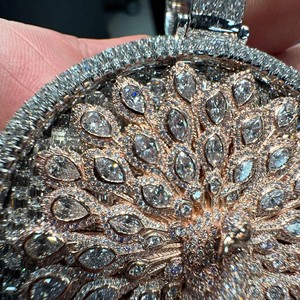 IGI certificado 925 plata esterlina 14K/18k oro sólido Pavo Real colgante para hombres personalizado VVS Moissanite diamante estilo Hip Hop fino - Product Image 6