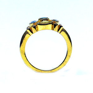 Anillo clásico de moda Vermeil de oro y plata de ley 925 para mujer, acero inoxidable duradero con piedra preciosa de Aguamarina Esmeralda - Product Image 4
