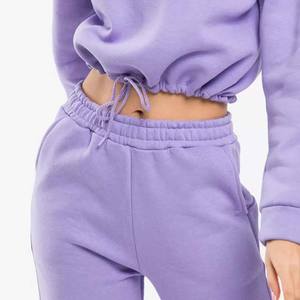 Chándal de dos piezas para mujer, Conjunto de sudadera con capucha y forro polar 100% de algodón, ajustado, personalizado, OEM, precio al por mayor - Product Image 5