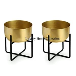 Most Fancy Unique Designer Galvanized Metal Luxury Look Pots and Planters With Rope Handles Garden Ware <b>Accessories</b> Supplies - Product Image 3