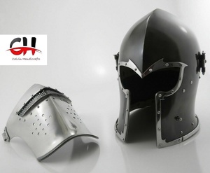 Costume de casque médiéval Barbute Armour F74 Renaissance médiévale Sca par Calvin Handicrat - Product Image 2