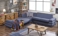 Canapé d'angle Venedik, luxe européen moderne, Chesterfield, en bois, modulaire, trois places, en forme de L, pour villa, cuisine et entrepôt