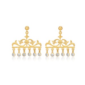 Chandelier Design Shaker Vintage Style 22K Gold Earrings Turkish Handmade Wholesale 925 Sterling <b>Silver</b> Earrings - Product Image 1
