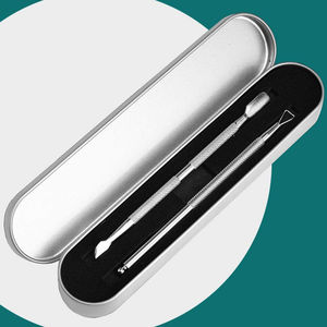 ที่ดันหนังกำพร้าแบบสองด้านทำจากสแตนเลสเกรดพรีเมี่ยม, ด้ามจับกันลื่นทนทานต่อการเกิดสนิมคุณภาพสูงนำมาใช้ใหม่ได้ใช้งานได้สองครั้ง - Product Image 6