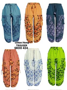 Nuevos pantalones de algodón de estilo bohemio para mujer, pantalones holgados con cintura elástica hechos a mano, ligeros y transpirables - Product Image 4