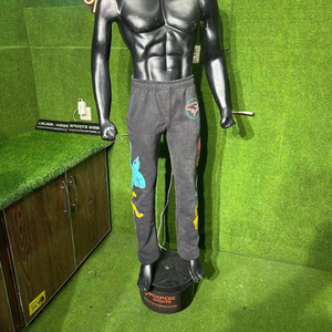 Vente en gros de pantalons baggy décontractés pour hommes de haute qualité 100% coton molleton léger vieilli logo sérigraphié lavé à l'acide - Product Image 1