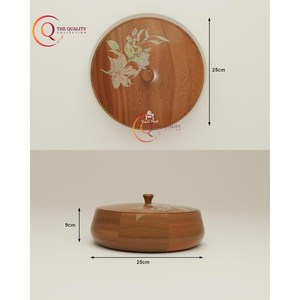 Vintage Wooden Casserole Dish with <b>Lid</b> Elegant Handcrafted Design Ideal for Serving Hot Meals & Storing Food Perfect for Kitchen - Product Image 2