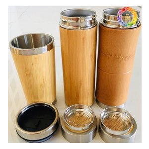 Portable Bamboo Insulated Bottle for Coffee, Tea, Free Design Bamboo Thermos Steel <b>Mugs</b> <b>Travel</b>, Stainless Steel Bamboo Tumbler - Product Image 6