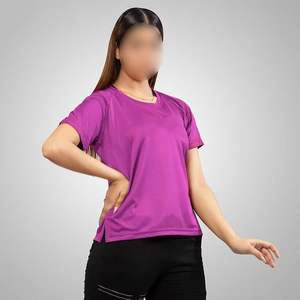 เสื้อยืดผ้าคอตตอนสำหรับผู้หญิงเสื้อยืดฟิตเนสเข้ารูปเสื้อรัดรูปผ้าคอตตอนพิมพ์ลายพื้นออกแบบได้ตามต้องการฤดูร้อน - Product Image 3