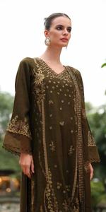 Últimos vestidos de cuero melocotón bordados de estilo indio de la más alta calidad 2025 nuevos diseños colección de chales Salwar Kameez para mujer - Product Image 3