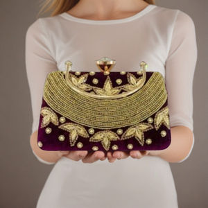 Lujo mujer hecho a mano con cuentas embrague saludable paja satén forro Rhinestone cremallera moda declaración para bodas señora estilo - Product Image 3