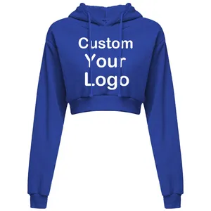 OEM Cropped Hoodies Meninas Hoodies Atacado Mulheres Cotton Crop Top Hoodie Top Venda Plus Size OEM Design