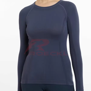 <b>Women</b> riding <b>top</b> wholesale <b>thermal</b> control soft durable fabric seamless finish moisture control high comfort equestrian outdoor - Product Image 1