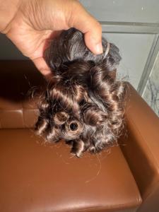 Baby Curly Style Indian Human Barato Remy Raw Cutículas sin procesar Alineadas Sin enredos Virgin Single Donor Double Drawn Bundles - Product Image 5