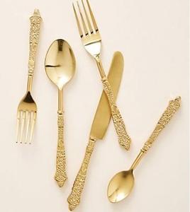 Cubiertos de latón puro sostenibles de primera calidad hechos a mano con materiales ecológicos para mesas modernas y rústicas - Product Image 1