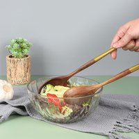 Juego de 5 utensilios de madera para cocinar, Set de utensilios de cocina antiadherentes, espátula de madera, herramientas de cocina