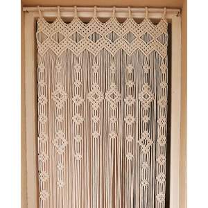Handmade Beautiful Boho <b>Macrame</b> Wall <b>Curtain</b> Eco-Friendly Rattan Wall Hanging with Tassel and Framed Pattern for Wedding Decor - Product Image 2