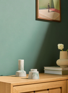 AK Bougeoir rond en laiton et marbre de couleur blanche et verte Style moderne Lot de 2 pour décoration de table Accents/décor d'hôtel - Product Image 3