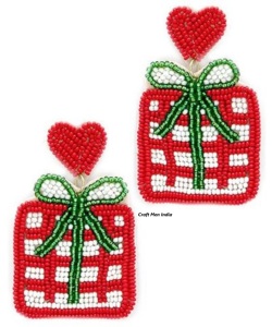 Christmas Series Stud Earrings Cute Alloy Rice Bead Earrings in <b>Candy</b> <b>Cane</b> Santa Claus Christmas <b>Tree</b> Bootie Designs - Product Image 2