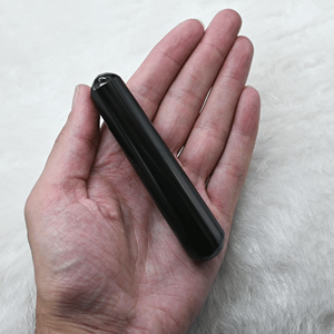 Vente en gros Agate noire naturelle baguette de massage baguette de cristal de guérison pour la relaxation Yoni Massage sculpté Europe baguettes de massage - Product Image 4