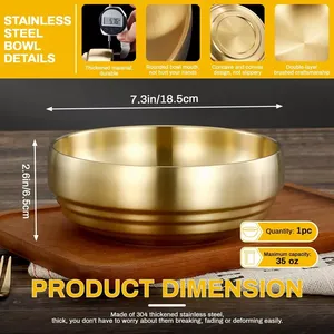 Cuenco grande para servir comida de cocina de latón macizo de Color dorado mate, decoración de mesa redonda de calidad de lujo, cuencos para Mezclar alimentos al mejor precio - Product Image 6