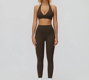 ชุดเล่นโยคะฟิตเนสเอวสูงของผู้หญิงผ้าแจ็คการ์ดชุดเล่นกอล์ฟฟิตเนสเอวสูงเอวยางยืดด้านหน้าไร้รอยต่อ - Product Image 3