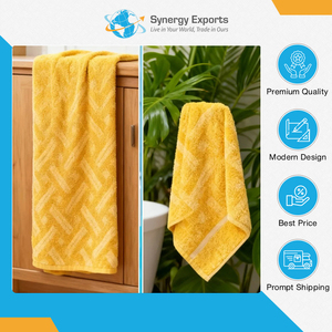 Serviettes de bain en jacquard 100 % coton, sans torsion, de qualité supérieure, haute durabilité, pour les acheteurs en gros - Product Image 5