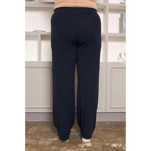 Pantalon basique coupe décontractée grande taille bleu marine - Product Image 3