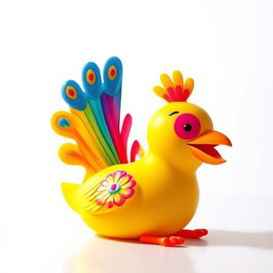 Jarrones Decorativos Especiales - Paquete de 3 con Diseño de Pollitos de Pavo Real - Product Image 2