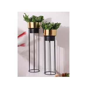 Lo último en floreros de metal, floreros de aluminio decorativos para el hogar nuevos en maceta de metal con acabado recubierto de oro, diseño de diamante - Product Image 2