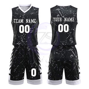 Noir blanc couleur bon fournisseur faire propre hommes sport personnalisé équipe Club Sublimation conception basket-ball uniforme - Product Image 1