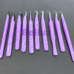 Ensemble de pinces à épiler en acier durable professionnelles tous les Styles de pointe Pince à cils à pointe en fibre Volume Outils de précision incurvés à botte droite - Product Image 6