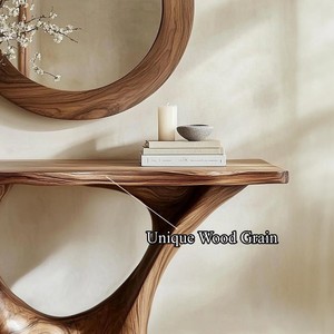 طاولة كونسول عتيقة الطراز بسطح من الخشب المصمت أثاث مصنوع يدويًا لغرفة المعيشة هديةขึ้นบ้านใหม่ - Product Image 3