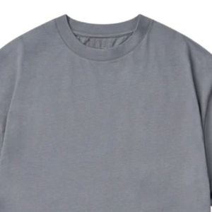 Camiseta gris de gran tamaño para hombre 100% algodón 190 GSM Streetwear Staple Tee Impreso Front Back Logo Drop Shoulder Relaxed Fit Shirt - Product Image 3