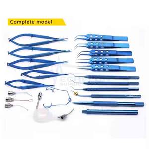 Pince à épiler ophtalmique manuelle en alliage de titane et acier inoxydable, ensemble de ciseaux, Instruments de chirurgie de la cataracte, 21 pièces, certification MOL - Product Image 4