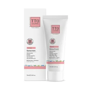 Crème solaire teintée TTO Clinic 50 PA+++ 70ml Acide hyaluronique Vitamine E Huile d'arbre à thé Centella Protection UVA UVB Utilisation quotidienne - Product Image 1