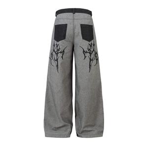 Pantalones Vaqueros Anchos de Mezclilla con Estampado Serigrafiado, Estilo Holgado, Fabricantes de Alta Calidad, Pantalones Personalizados para Hombre - Product Image 3
