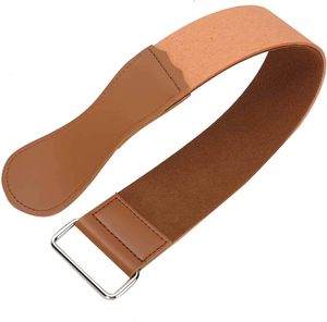 Fine Polishing Hook Design Straight Razor, <b>Leather</b> Sharpening Strap, 2Pcs for Barber Kitchen Cutlery - Product Image 1