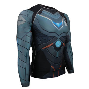 เสื้อแรชการ์ดแขนยาวสำหรับผู้ชายชุดกีฬาแขนยาวพิมพ์ลายได้ตามต้องการ - Product Image 3