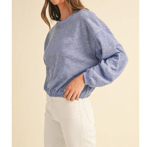 Vente en gros Sweatshirts en coton mélangé personnalisés pour femmes Pull à manches longues et haut court pour la vie active Vêtements d'hiver - Product Image 3