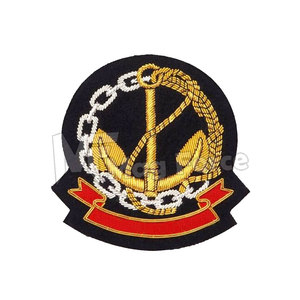 Écusson brodé à coudre OEM, fait main, fil de bullion doré, broderie, badge pour blazer, uniforme - Product Image 2