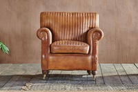 Canapé en cuir véritable de qualité supérieure, style contemporain antique, pieds en bois, accoudoirs roulés, dossier rembourré, mobilier de luxe pour la maison