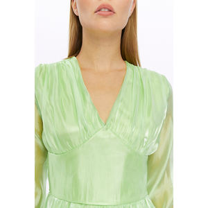 ชุดเดรสผ้าทูลทรงเอ็มไพร์เวสต์พร้อมแขนเสื้อแบบจับจีบ - Product Image 2