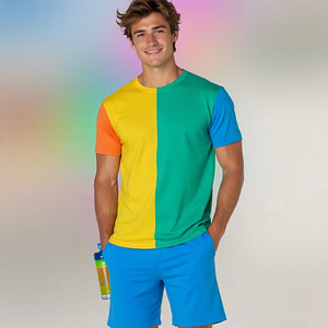 Sublimación Tee Shorts Set Camiseta de los hombres Conjunto de dos piezas Jogging Wear Shorts Mens Gym Wear Tee Shorts Traje de los hombres - Product Image 6