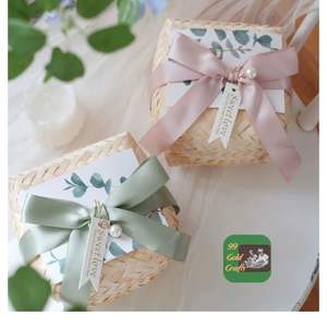 Caja de Regalo Tejida de Bambú Natural, Tamaño Pequeño, para Dulces, Bocadillos, Festivales, Bodas, Suministro al por Mayor - Product Image 2